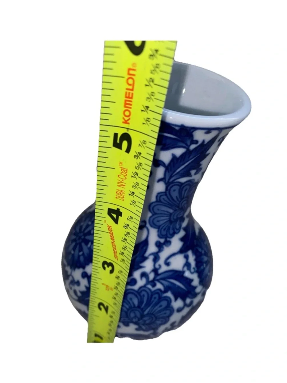 Vintage Bombay Blue and White Porcelain Bud‎ Vase Chinoiserie Floral